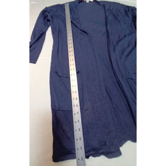Boden Womens Open Front Cardigan Sweater 14 Blue 3/4 Sleeve Pockets Lightweight - Picture 8 of 8